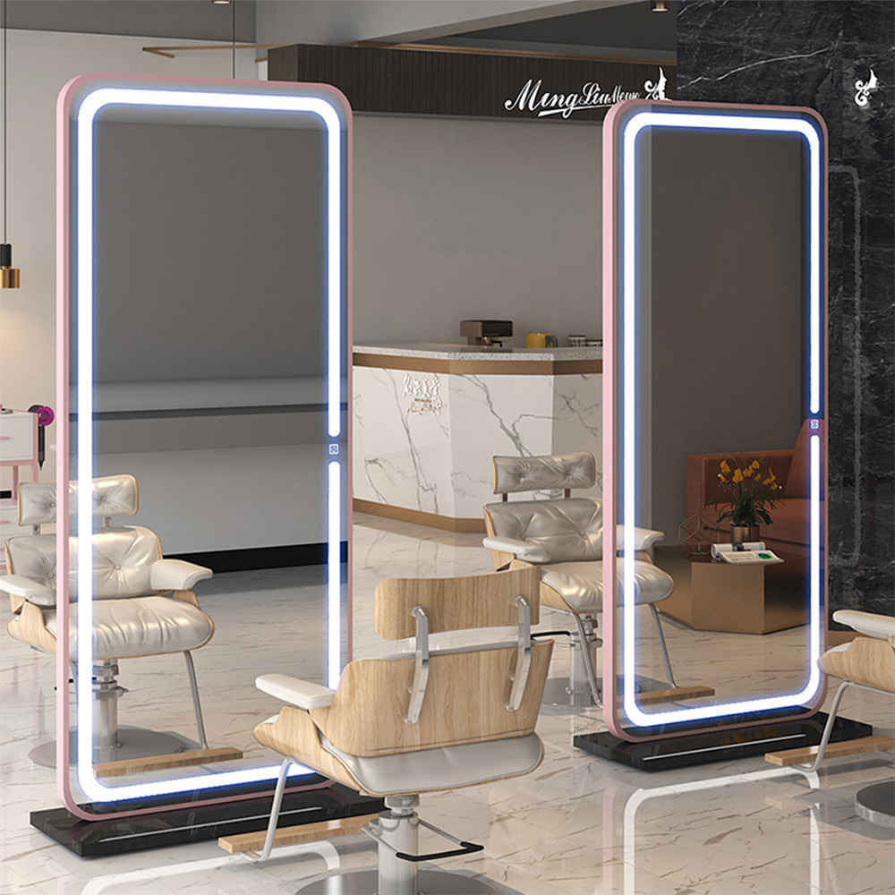 Aluminium Frame Mirror Dressing Room Full Body Led Full Body Mirror In Bedroom With Led Light Illuminated Standing Mirror 