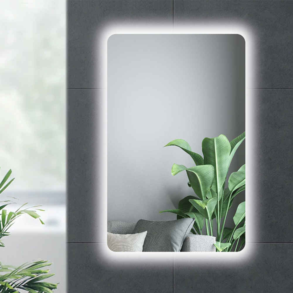Hot Sale Minimalist Contemporary Design Bathroom Silver Led Mirror
