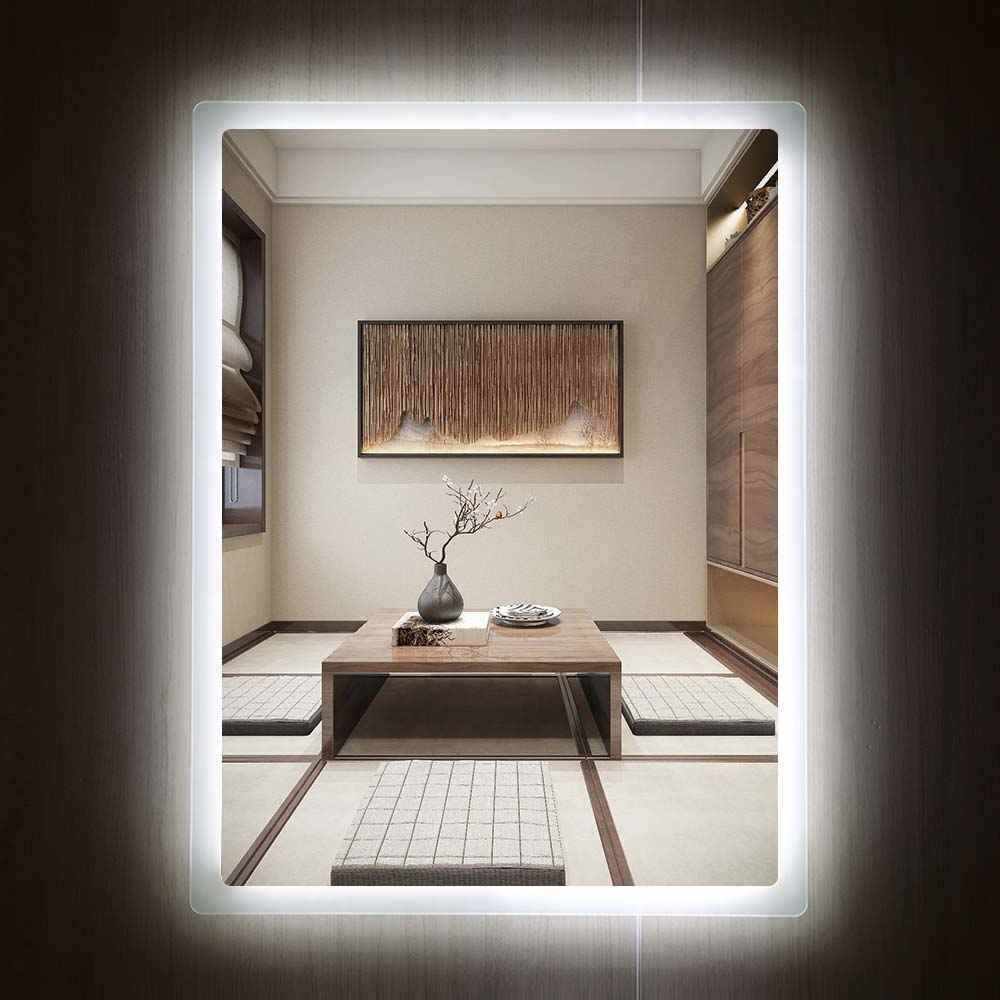 Customized Different Pattern Wall Mounted Led Light Bathroom Mirror Hotel Mirror