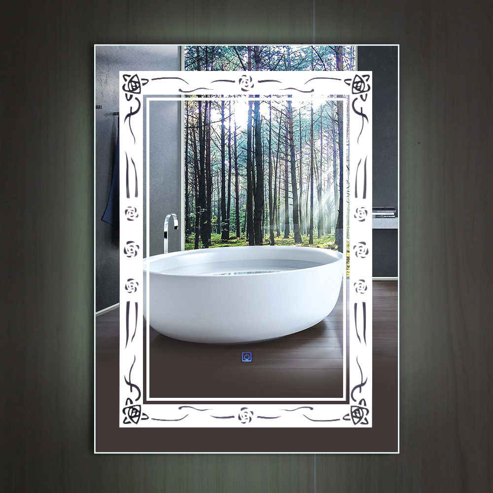 Hot Sale Minimalist Contemporary Design Bathroom Silver Led Mirror