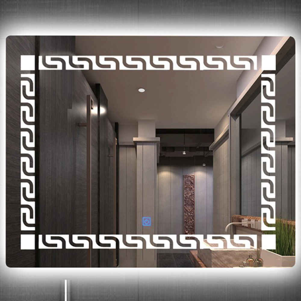 Stylish Atmospheric Rectangular Aluminum Frame Bathroom Mirror Mounted On Bathroom Wall Stylish Led Mirror Bathroom Light