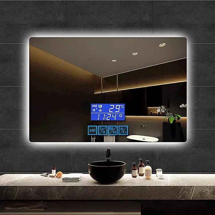 Smart Hotel LED Bath Mirror Designer Nordic Back Lit Bathroom Touch Screen Mirror Bluetooth Mirrors