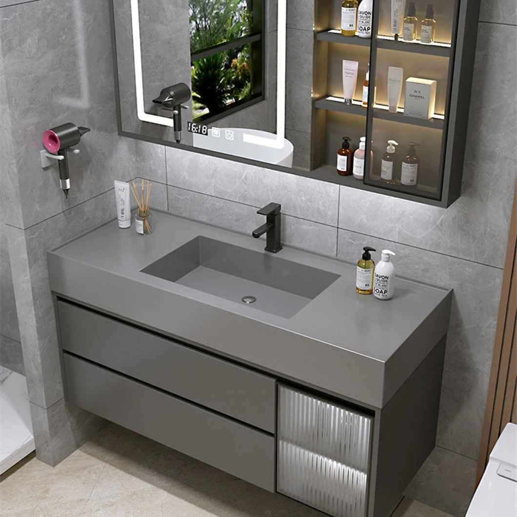 Factory Sales Black Marble Waterproof Bathroom Medicine Cabinet Bathroom Furniture Cabinet Wash Basin for Hand Wash