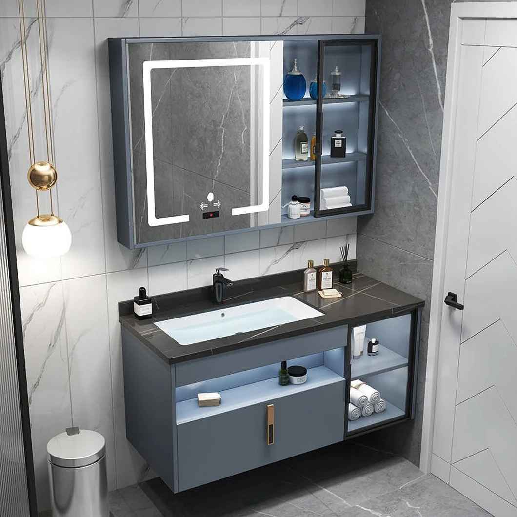High Quality Modern Wall Mounted Bathroom Cabinets Plywood Aluminum Bathroom Cabinets with Mirrors
