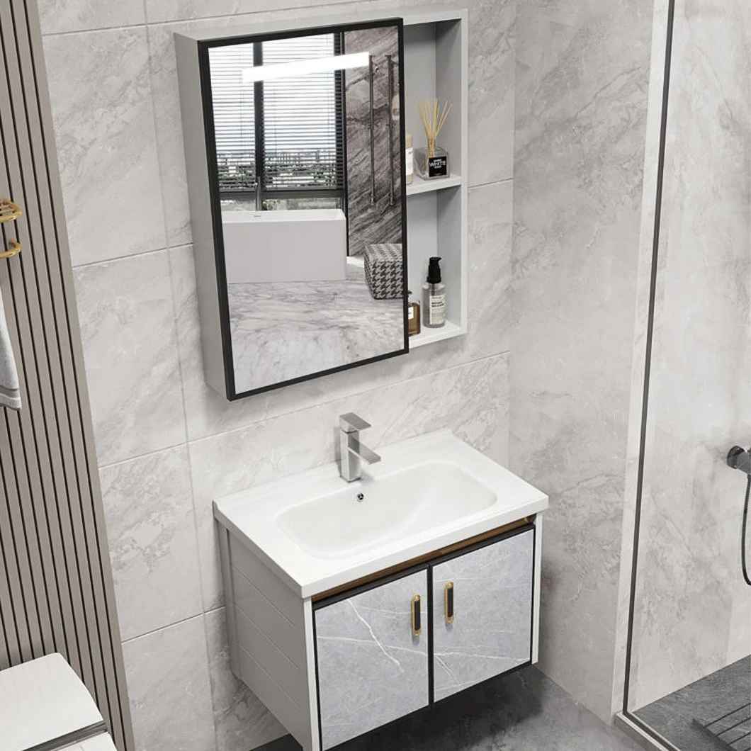 Modern Corner Waterproof Storage Cabinet Solid Wood Vanity Bathroom Mini Small Bathroom Cabinet