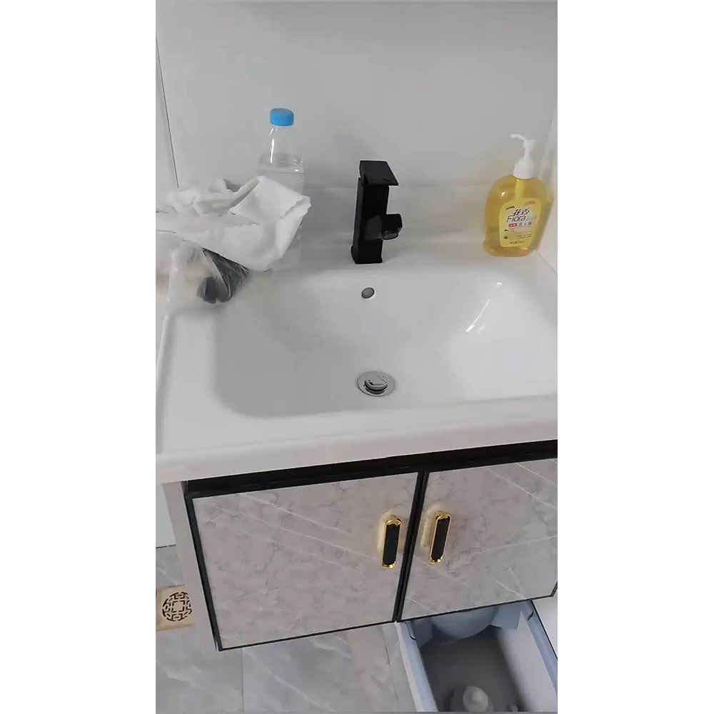 Modern Corner Waterproof Storage Cabinet Solid Wood Vanity Bathroom Mini Small Bathroom Cabinet