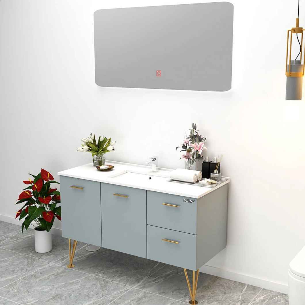 Modern Bathroom Furniture Quality Supplier Bathroom Vanity Mirror Solid Wood Bathroom Cabinet