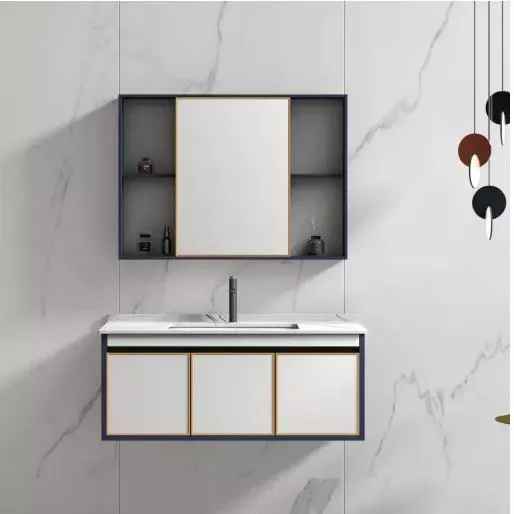 Simple Style PVC Washbasin Mirror Bathroom Wall Mounted Cabinet Vanity Furniture