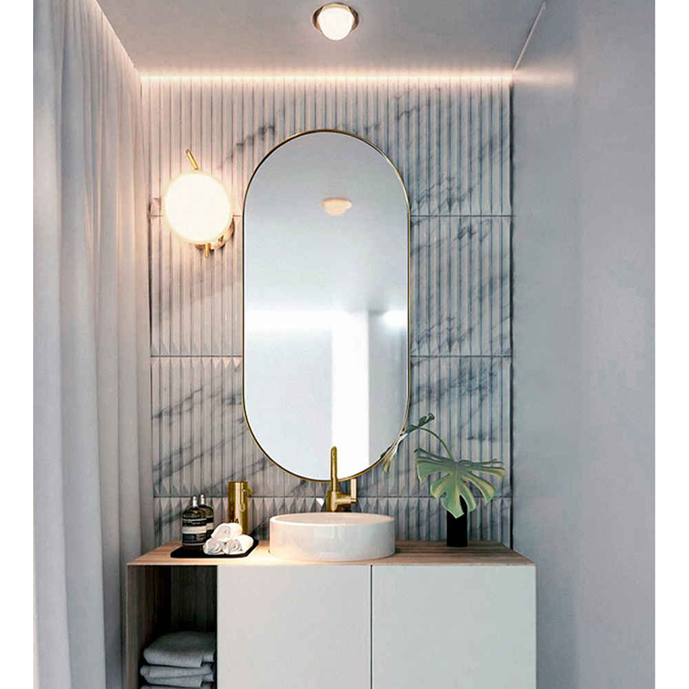 Fashion Wall Mounted Metal Make up Fancy Bathroom Mirrors Full Length Mirror Glass Mirror