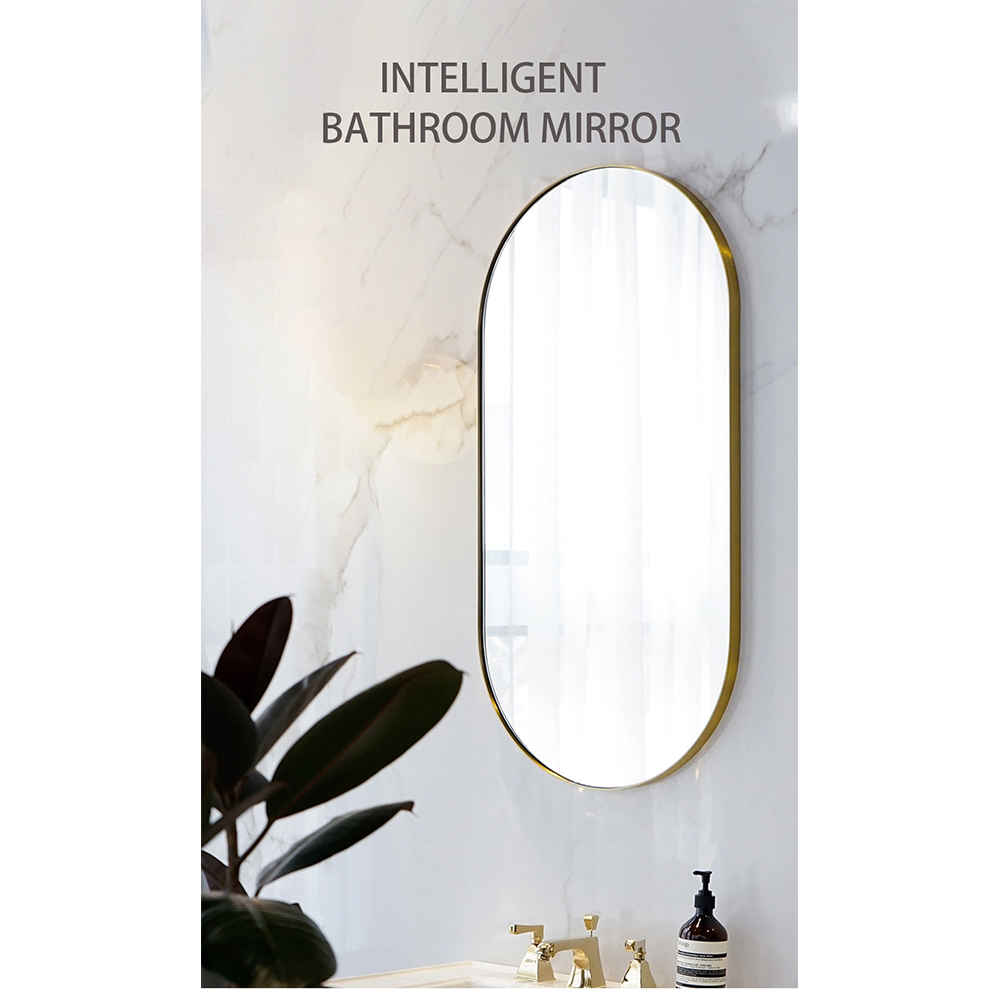 High Quality Oval Modern Big Silver Chrome Full Wall Bathroom Glass Mirror