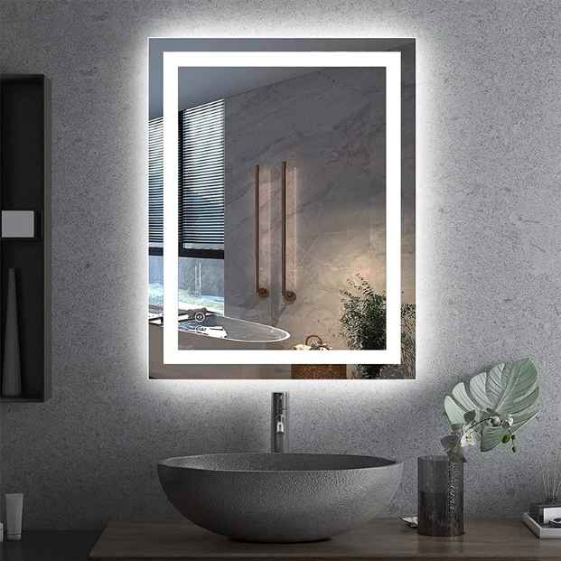Bathroom LED Vanity Smart Mirror with Lights, Dimmable, Anti-Fog, Makeup Wall Mounted Modern Lighted